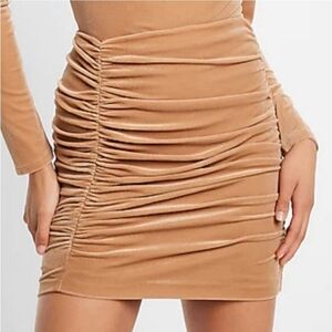 Express Super High Waist Velvet Body Contour Rushed‎ Bodycon Micro Skirt Small